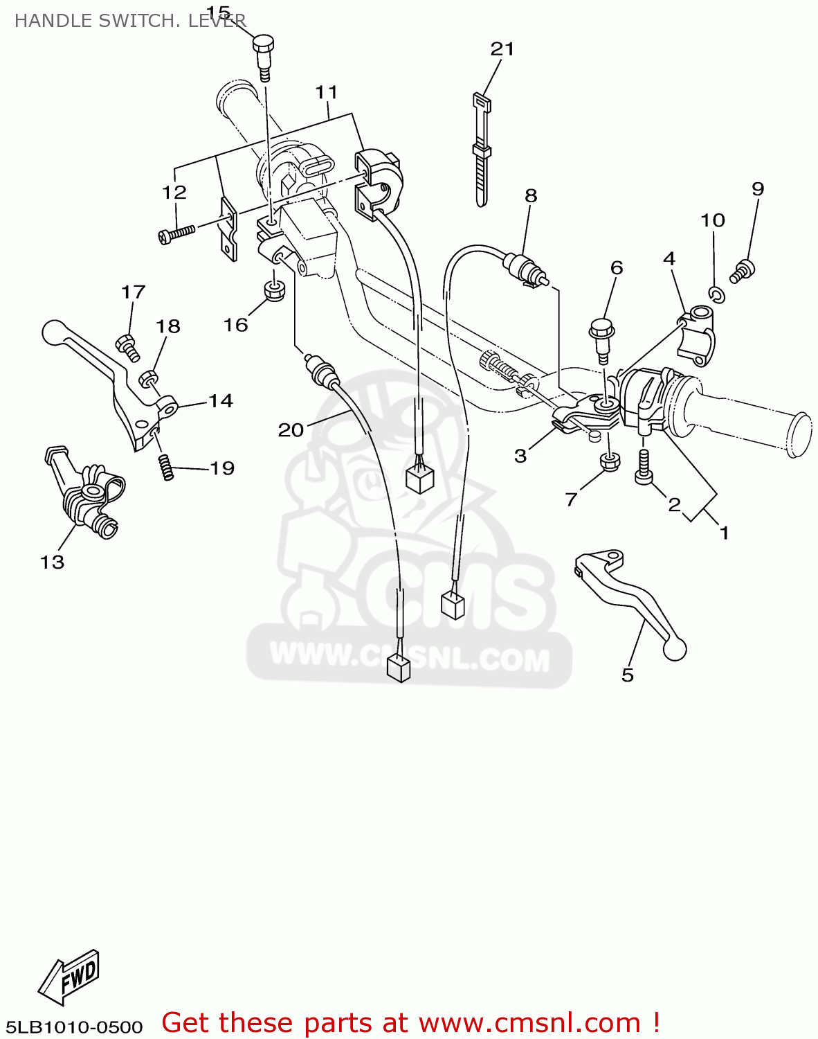 Yamaha TW200 TW200C TRAILWAY 2001 (1) USA CALIFORNIA HANDLE SWITCH