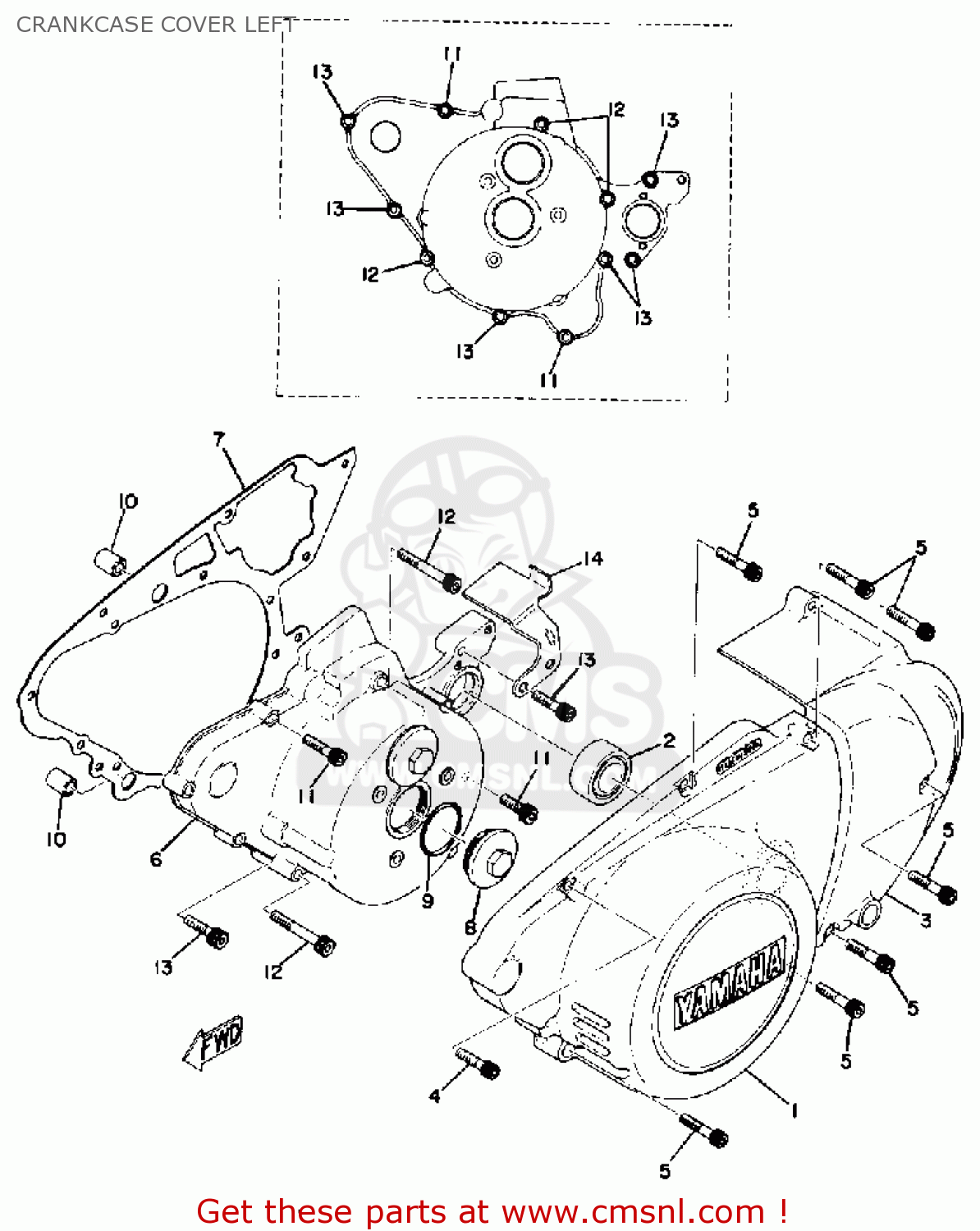 Yamaha TX750 1973 USA CRANKCASE COVER LEFT - buy original CRANKCASE ...