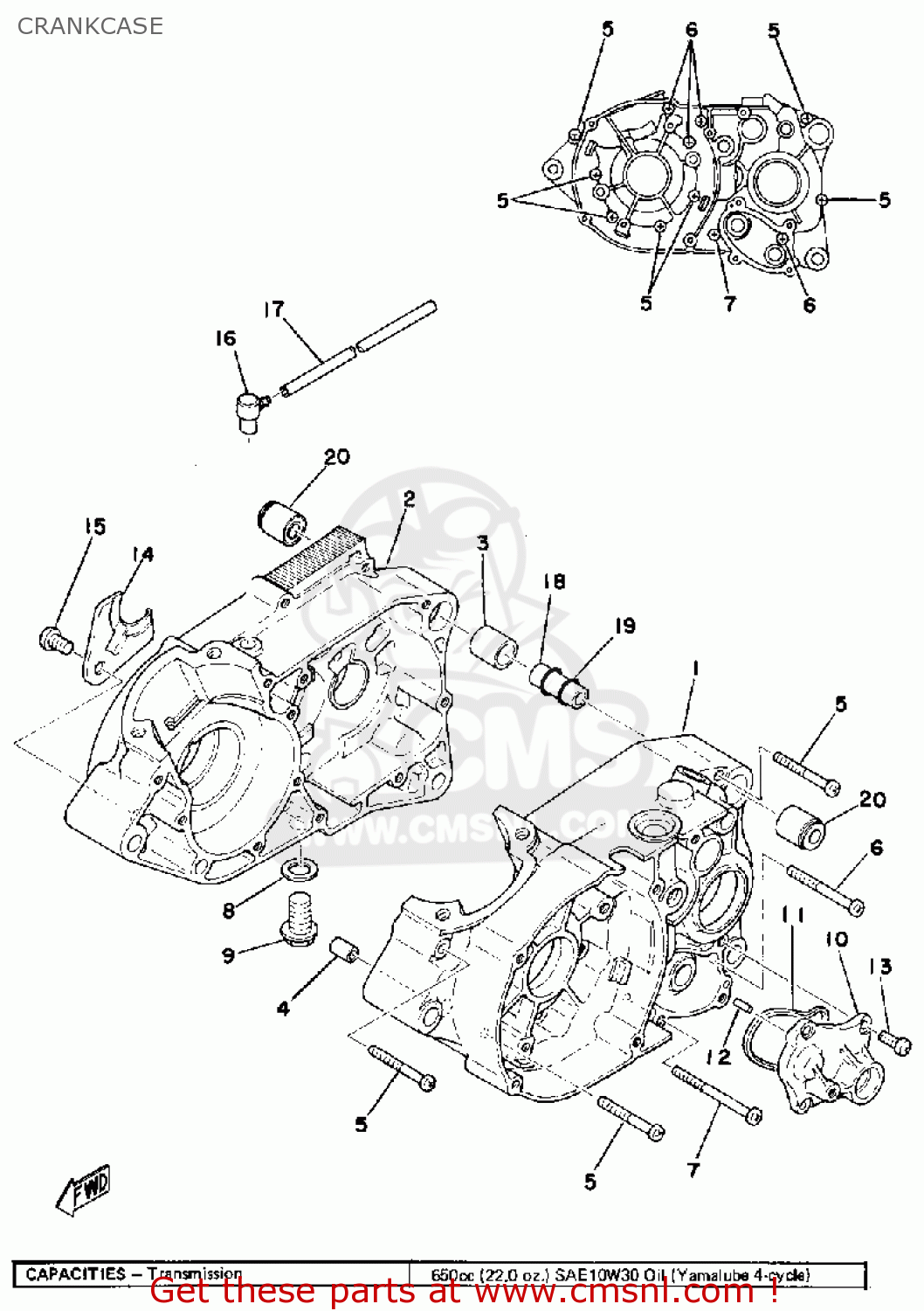 Yamaha TY175 1975 USA CRANKCASE - buy original CRANKCASE spares online