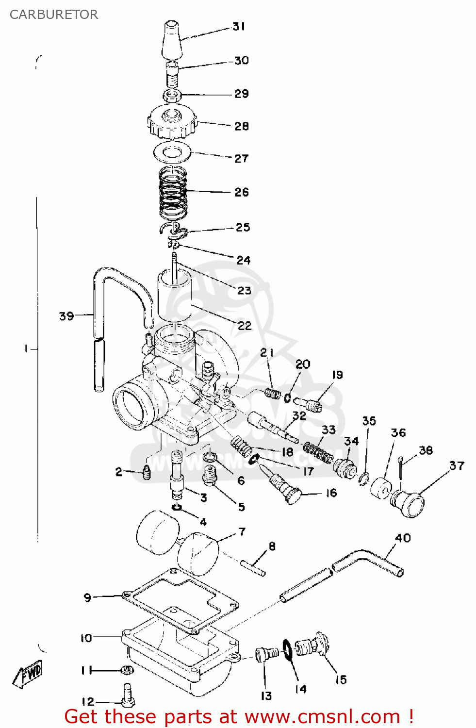 Yamaha TY175 1976 USA CARBURETOR - buy original CARBURETOR spares online