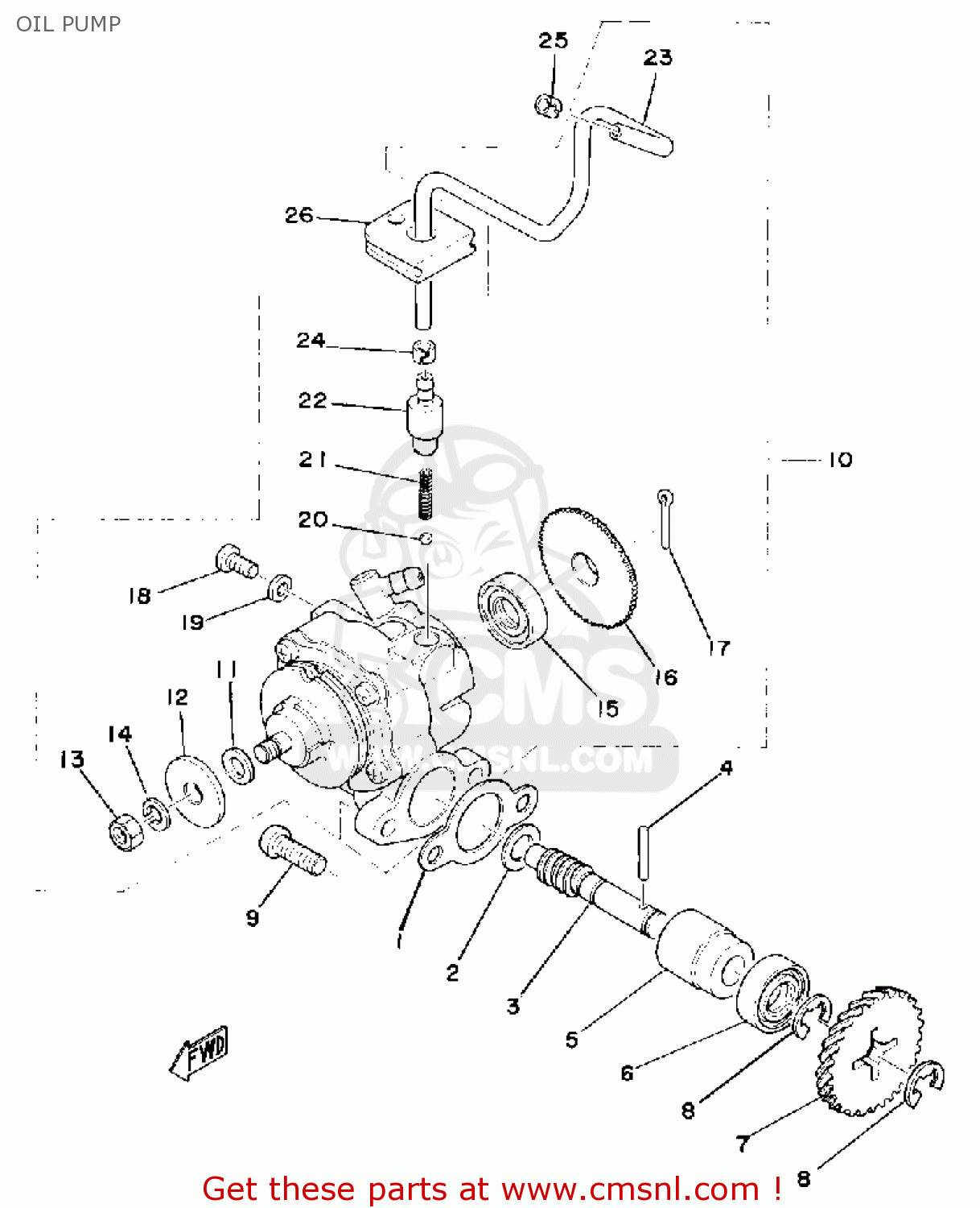 Yamaha TY175 1976 USA OIL PUMP - buy original OIL PUMP spares online