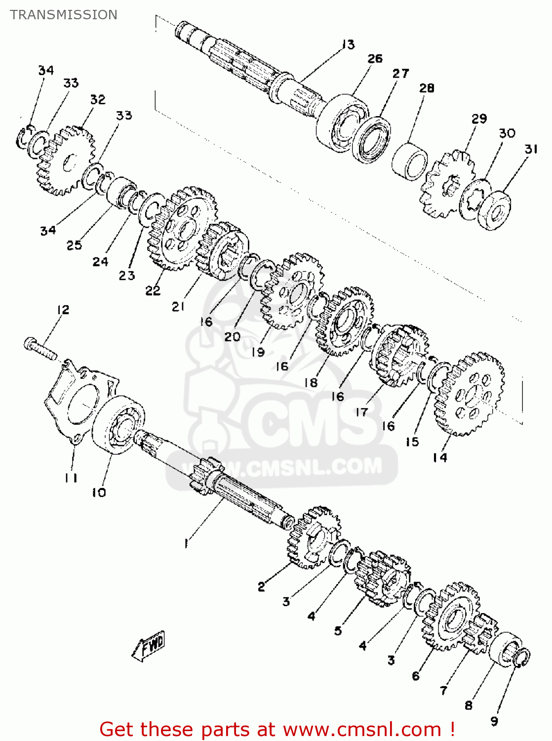 Yamaha Ty175 1976 Usa Transmission - Buy Original Transmission Spares 