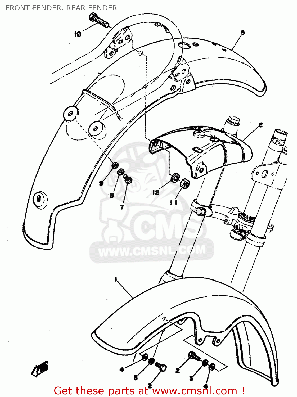 Yamaha TY50 1978 1F5 EUROPE 271F4-300E1 FRONT FENDER. REAR FENDER - buy ...