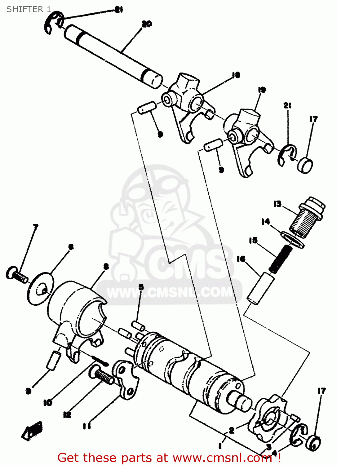 Yamaha TY50M 1977 1G7 EUROPE 271F4-300E1 SHIFTER 1 - buy original ...