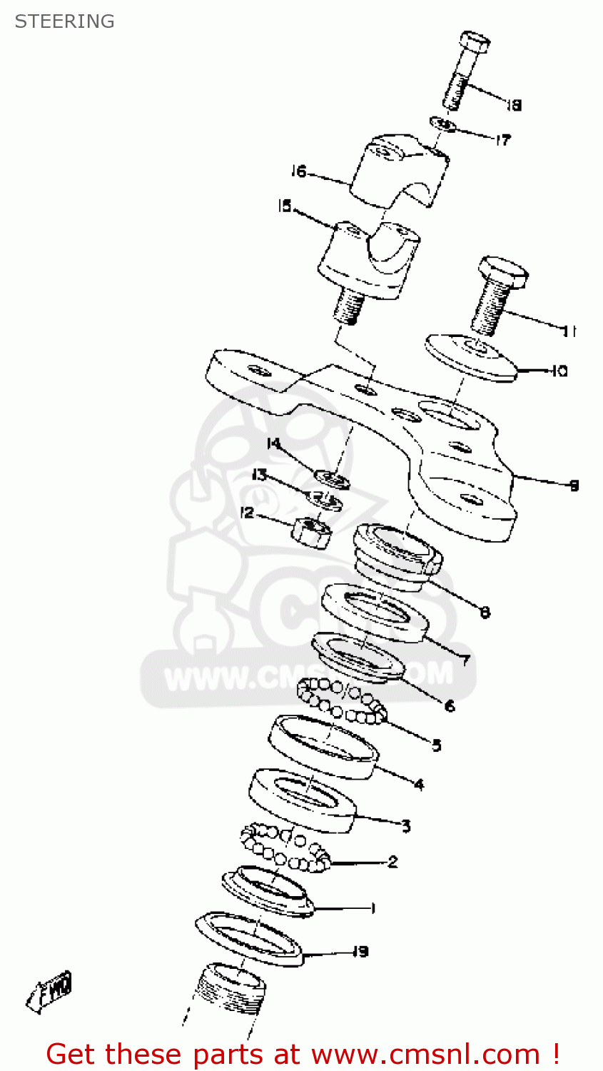 Yamaha TY80 1974 USA STEERING buy original STEERING spares online