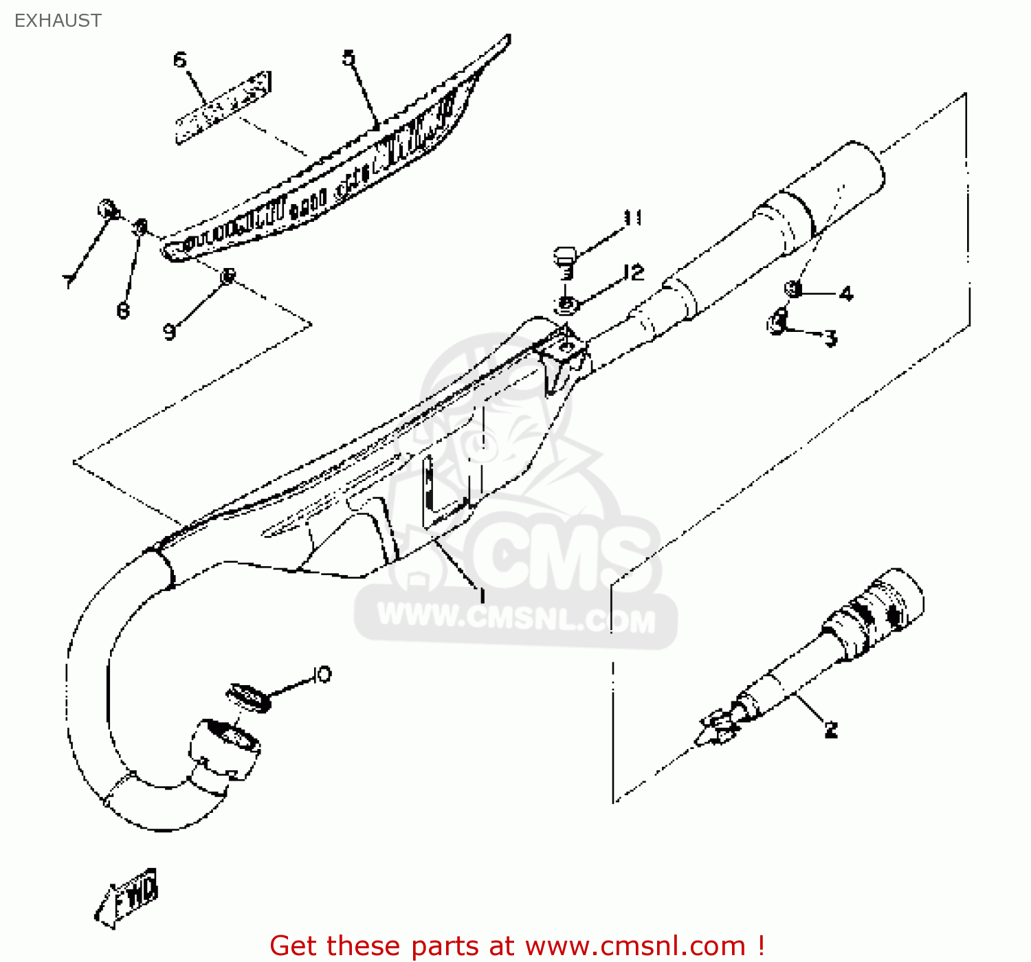 Yamaha TY80 1975 USA EXHAUST buy original EXHAUST spares online