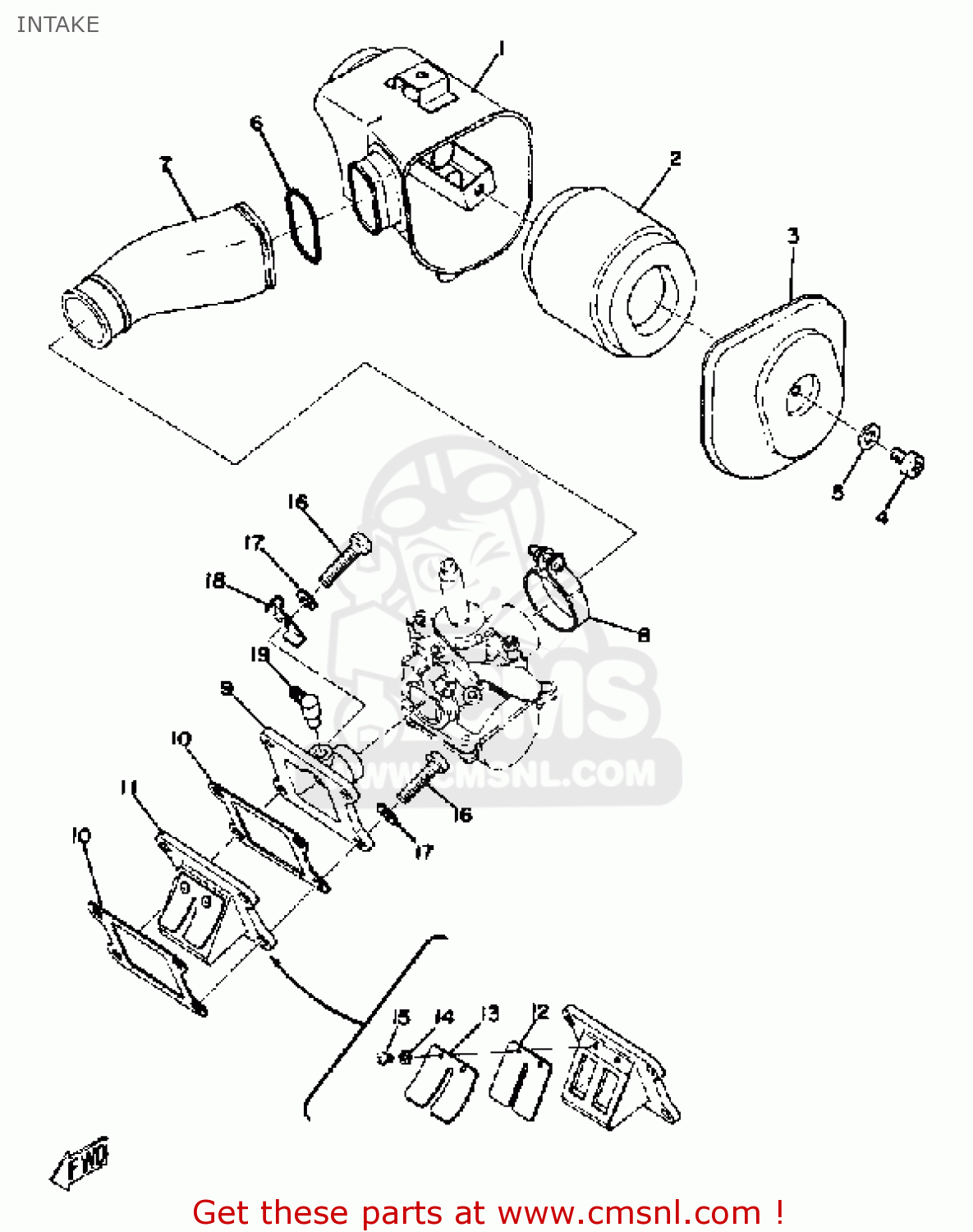 Yamaha TY80 1975 USA INTAKE buy original INTAKE spares online