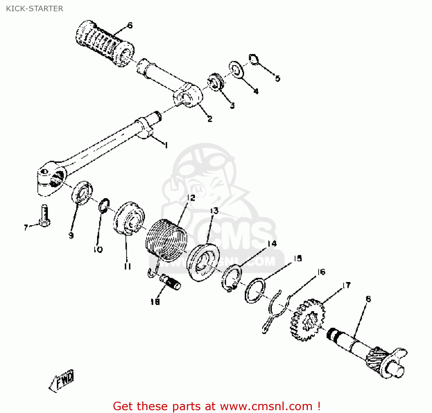Yamaha TY80 1975 USA KICKSTARTER buy original KICKSTARTER spares online
