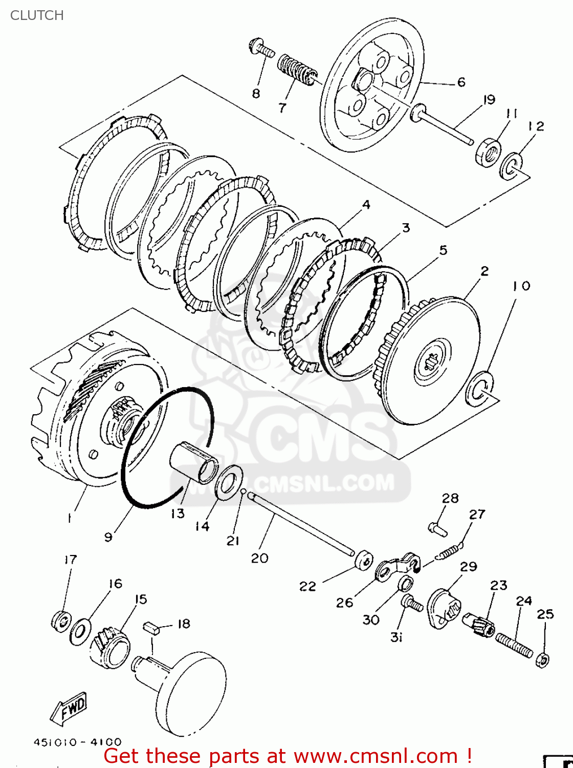 Yamaha TY80 1987 451 ENGLAND 27451310E1 CLUTCH buy original CLUTCH