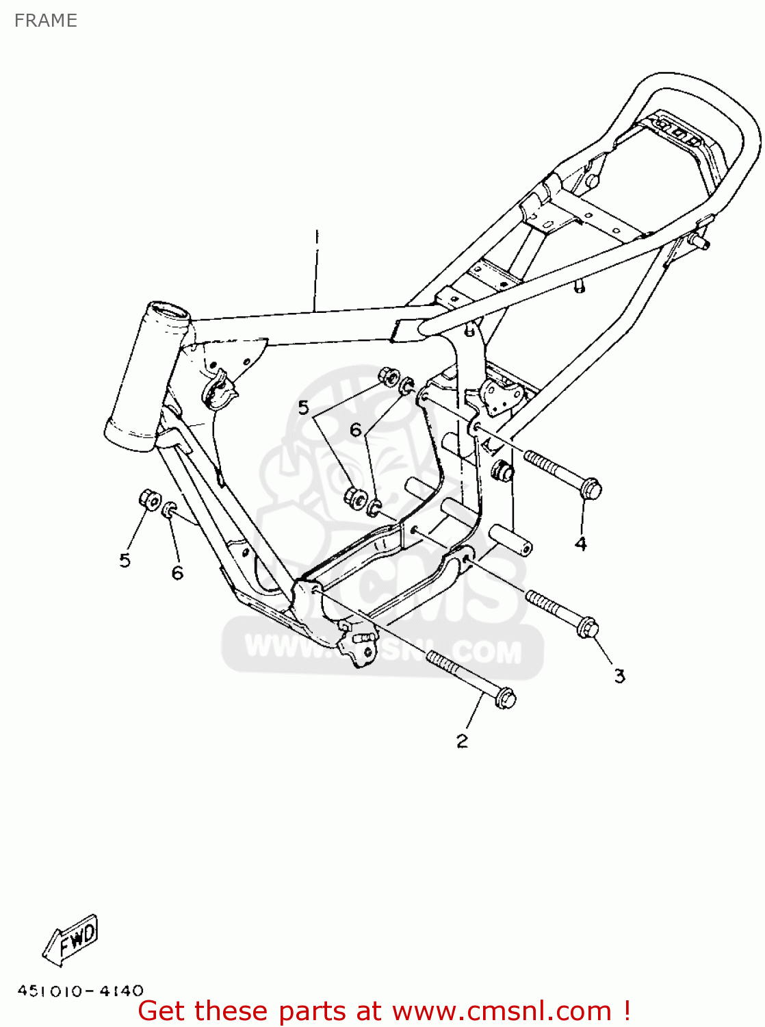 Yamaha TY80 1987 451 ENGLAND 27451310E1 FRAME buy original FRAME
