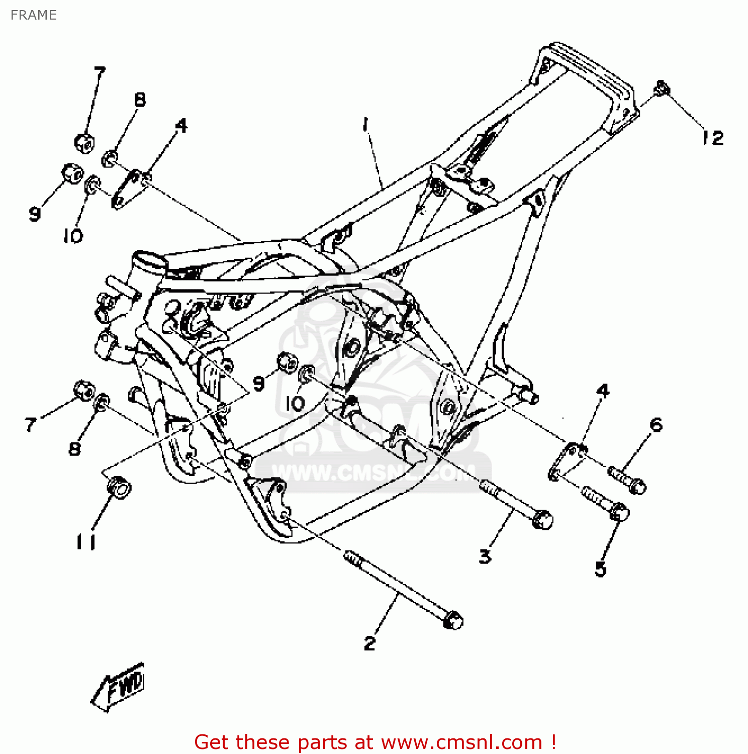 Yamaha TZ250 1978 USA CANADA FRAME - buy original FRAME spares online