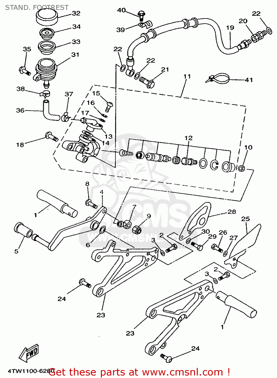 Yamaha TZ250 1997 4TW2 JAPAN 274TW-100E1D STAND. FOOTREST - buy ...