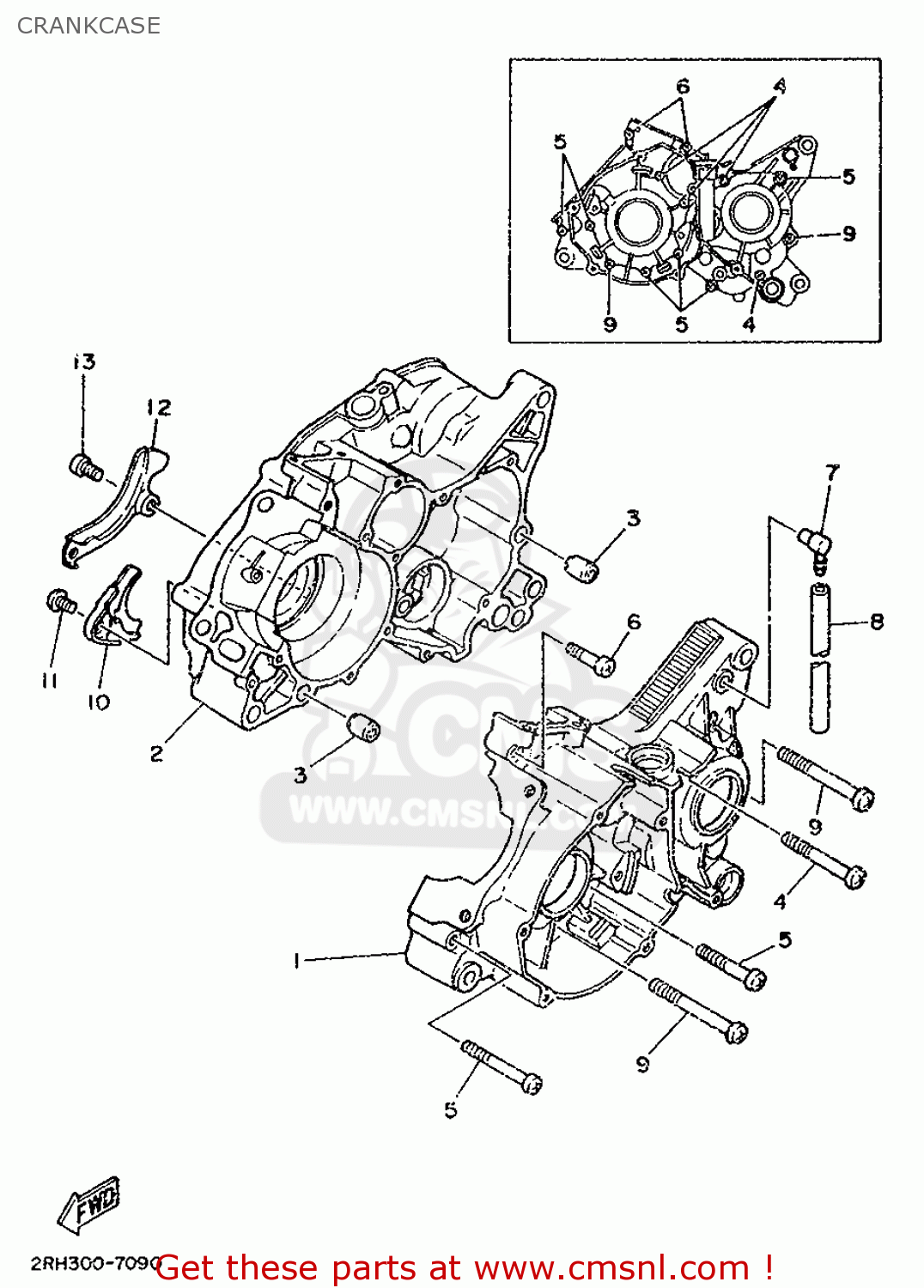 Yamaha TZR125 1987 2RK ENGLAND 272RK-310E1 CRANKCASE - buy original ...