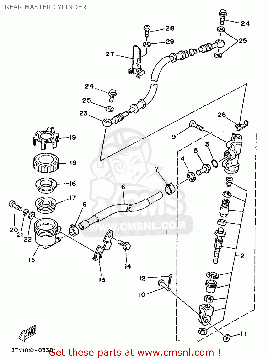 Yamaha TZR125 1990 3PC2 ENGLAND 203PC-310E1 REAR MASTER CYLINDER - buy ...