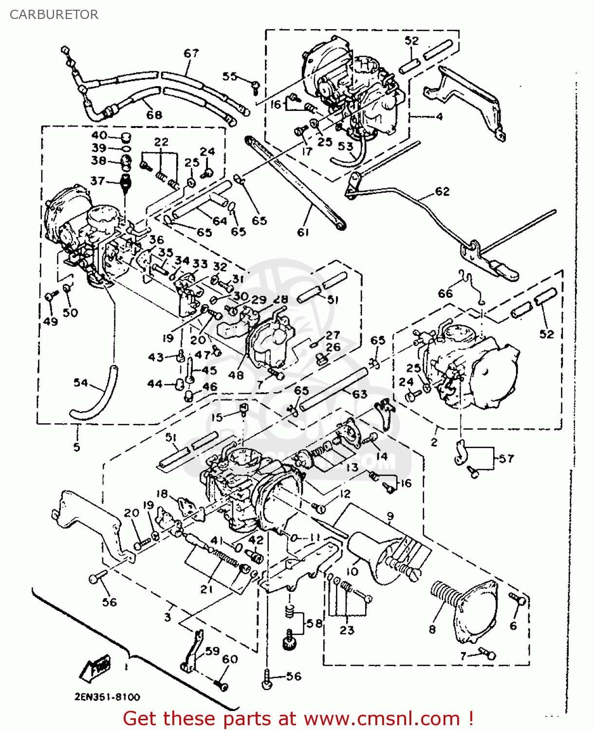 Yamaha V-MAX1200 1990 3LR2 FRANCE 203LR-351F1 CARBURETOR - buy original ...