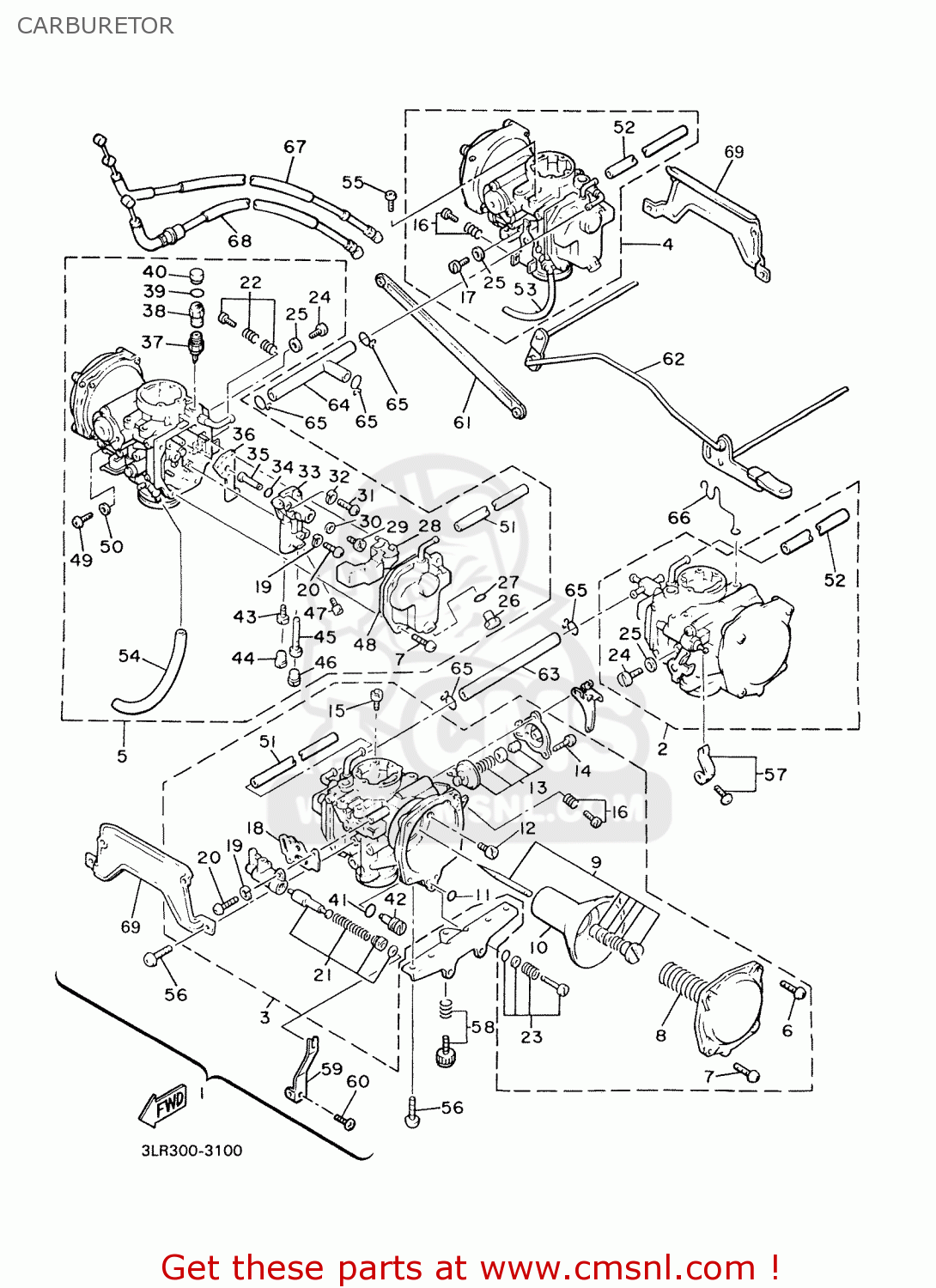 Yamaha V-MAX1200 2001 3LRD PORTUGAL 113LR-300EA CARBURETOR - buy ...