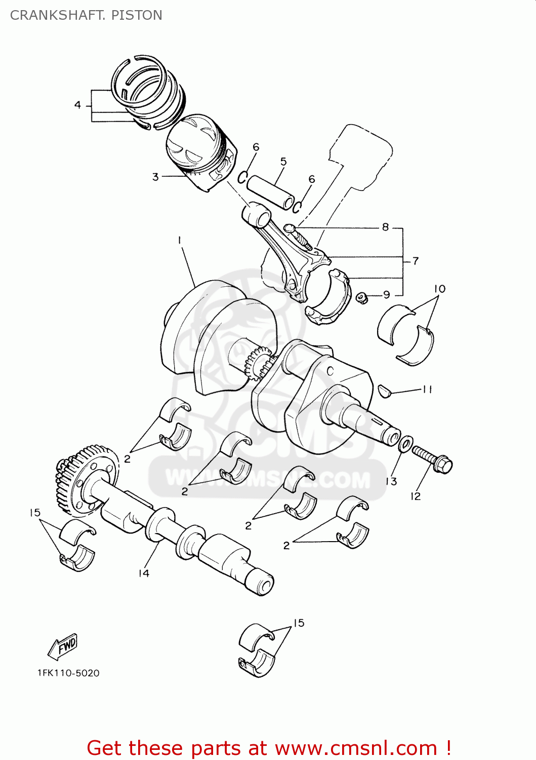 Yamaha V-MAX1200 2001 5GK7 CANADA 115GK-100E1 CRANKSHAFT. PISTON - buy ...