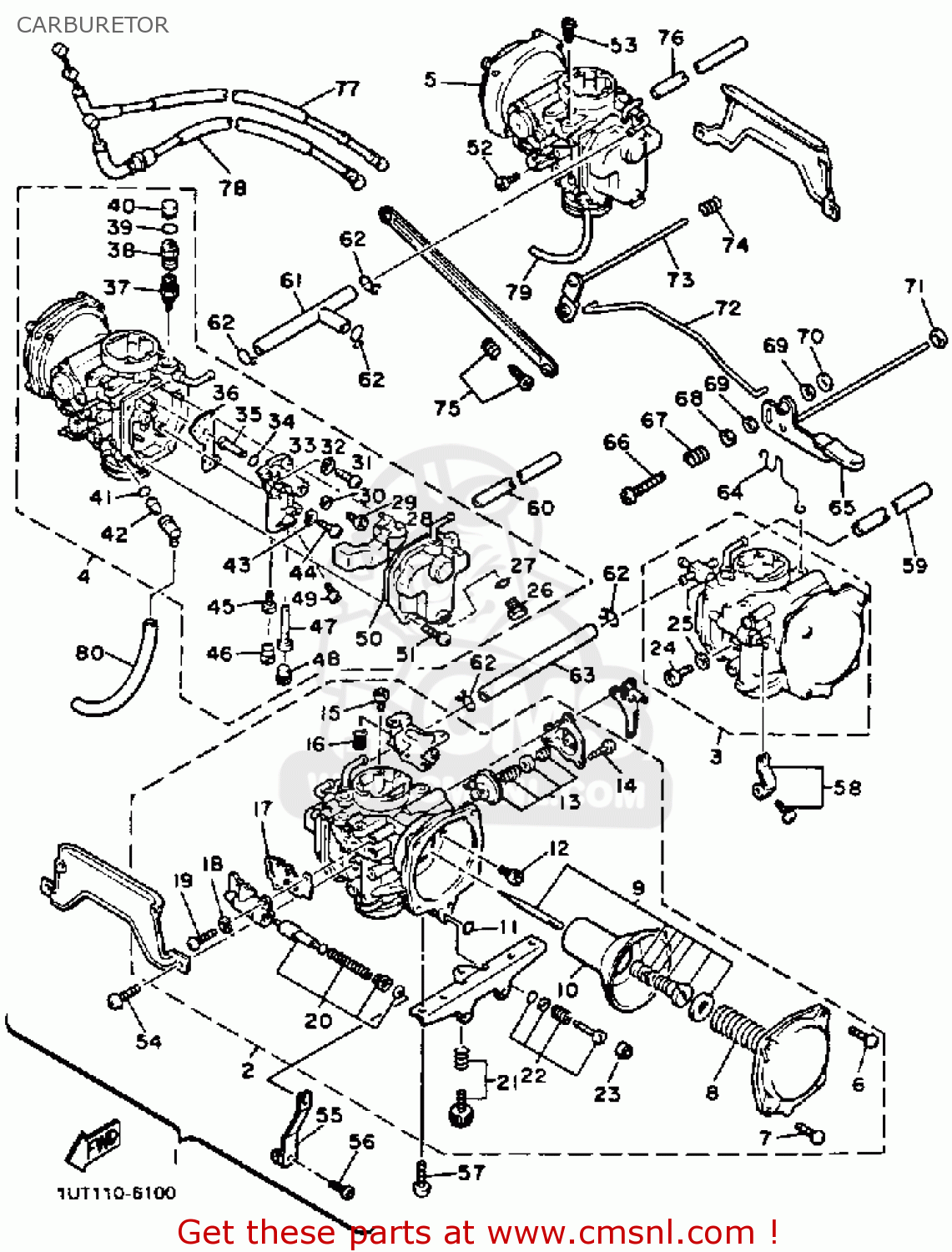 Yamaha V-MAX1200C 1986 (G) CALIFORNIA CARBURETOR - buy original ...