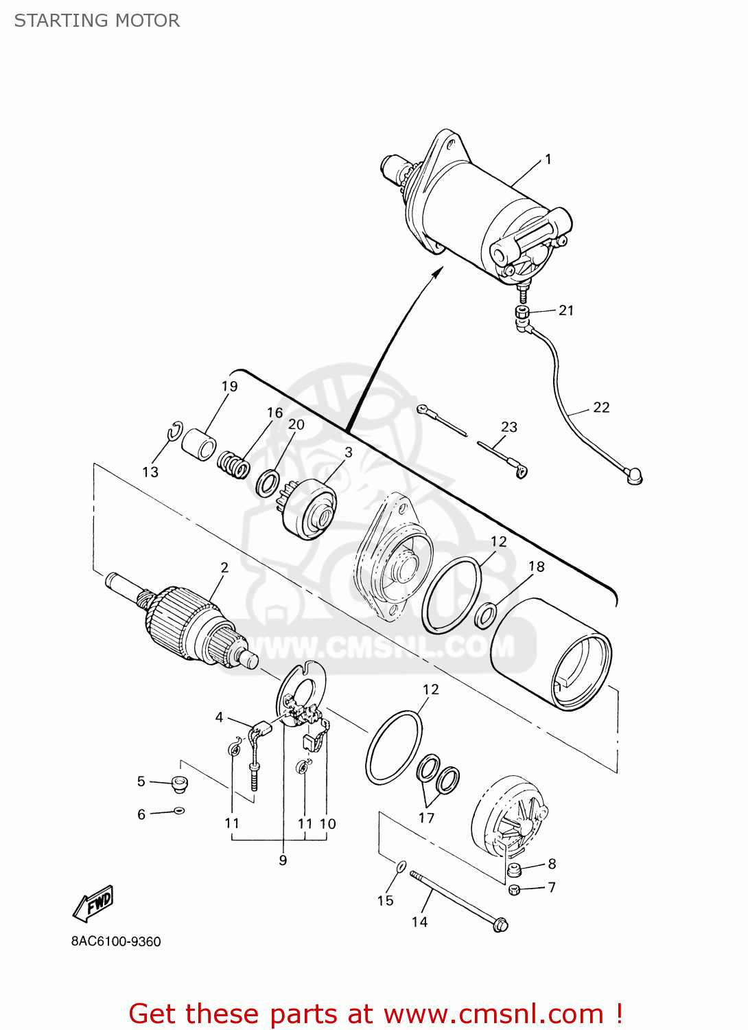 Yamaha VK540EH 2003 STARTING MOTOR buy original STARTING MOTOR spares