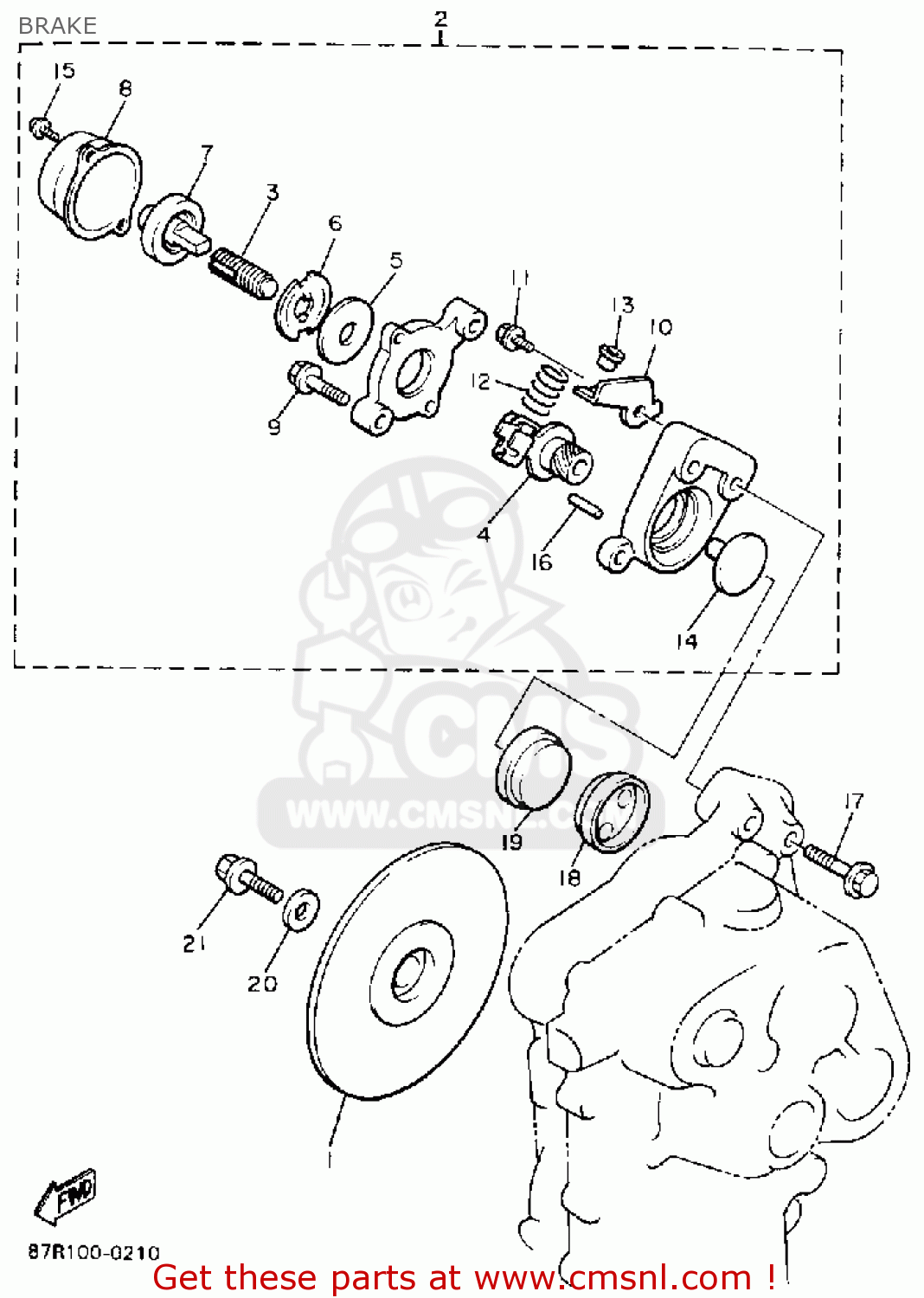 Yamaha VK540ER VIKING 1991 BRAKE buy original BRAKE spares online
