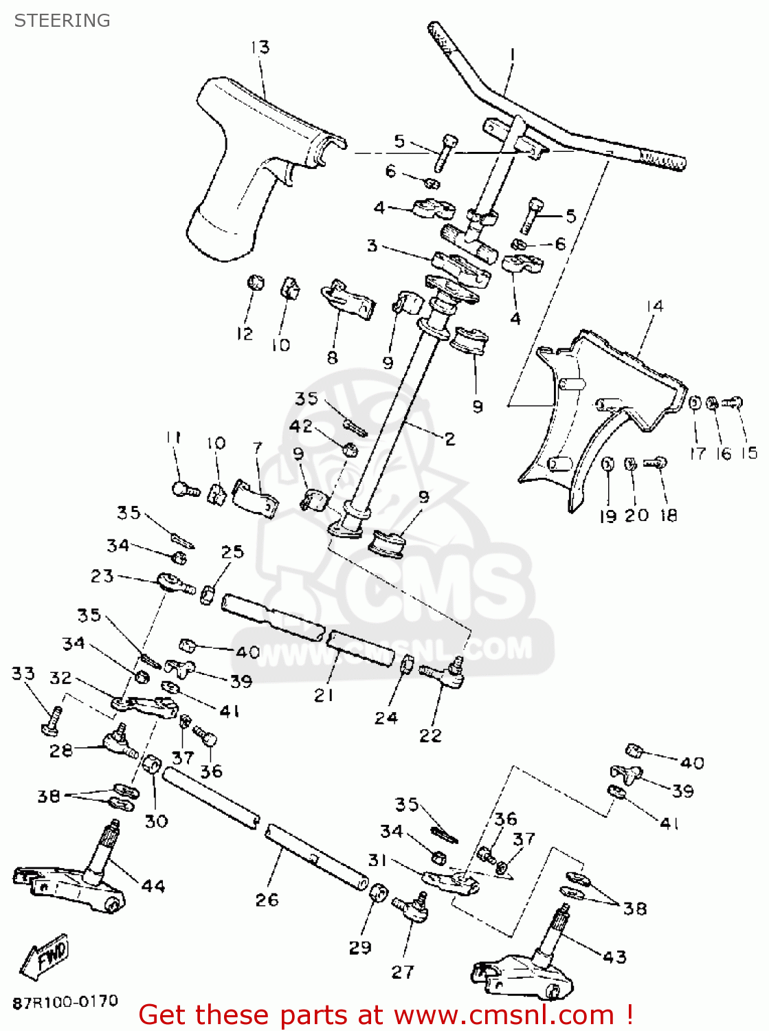 Yamaha VK540ER VIKING 1991 STEERING buy original STEERING spares online