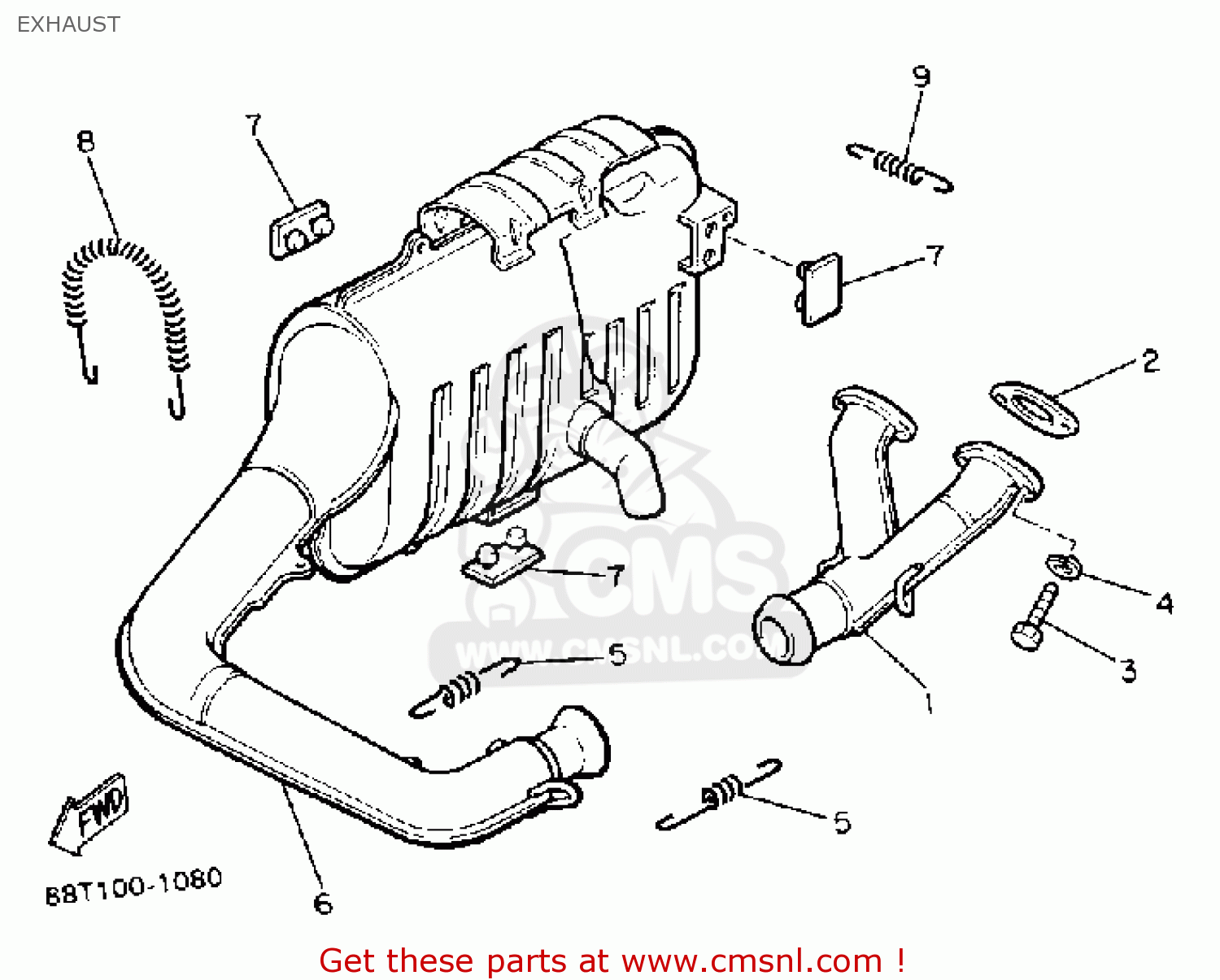 Yamaha VT480R VENTURE 1991 EXHAUST buy original EXHAUST spares online