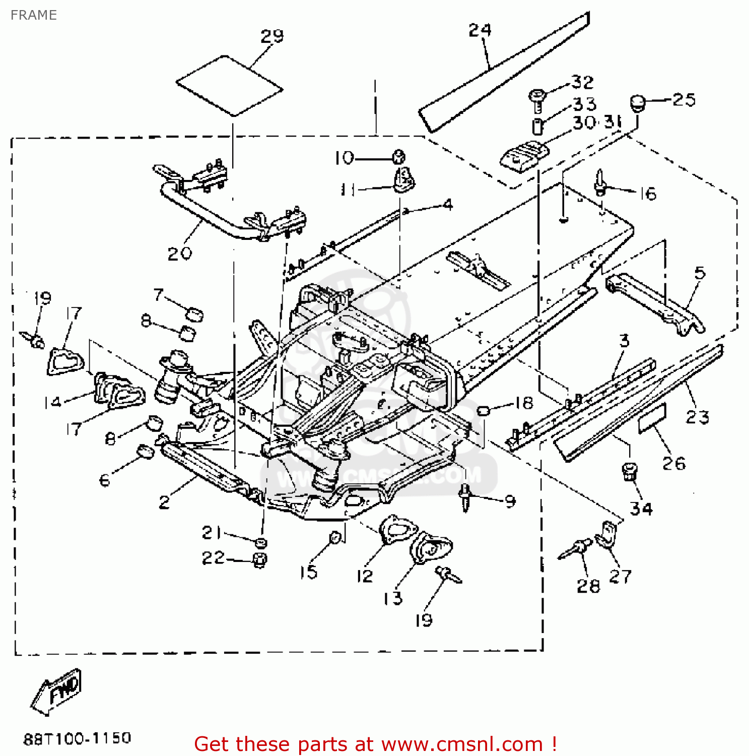 Yamaha VT480R VENTURE 1991 FRAME buy original FRAME spares online