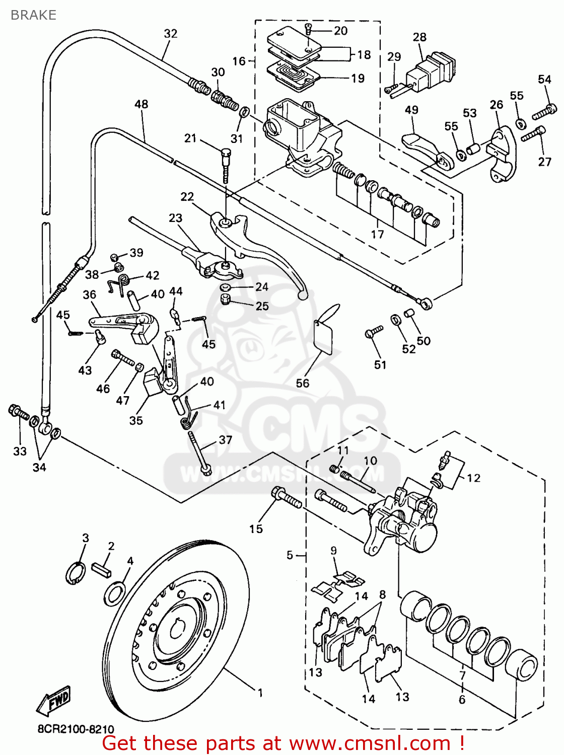 Yamaha VX500/600XTCB 1998 BRAKE buy original BRAKE spares online