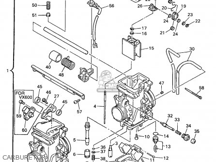 Yamaha VX500/600XTCDB 1998 parts lists and schematics