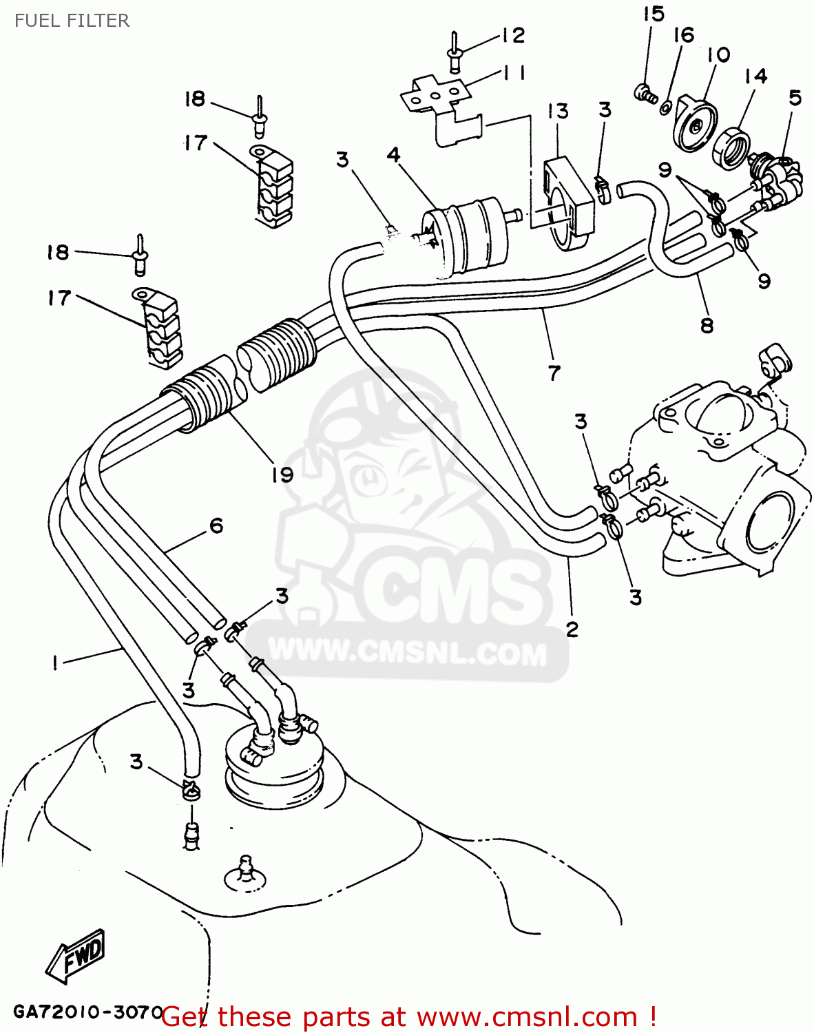 Yamaha WB700S 1994 TAIWAN FUEL FILTER - buy original FUEL FILTER spares ...