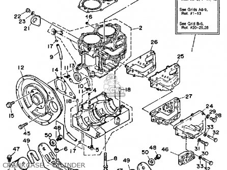 CRANKCASE - CYLINDER - WJ500D 1990 WAVEJAMMER USA