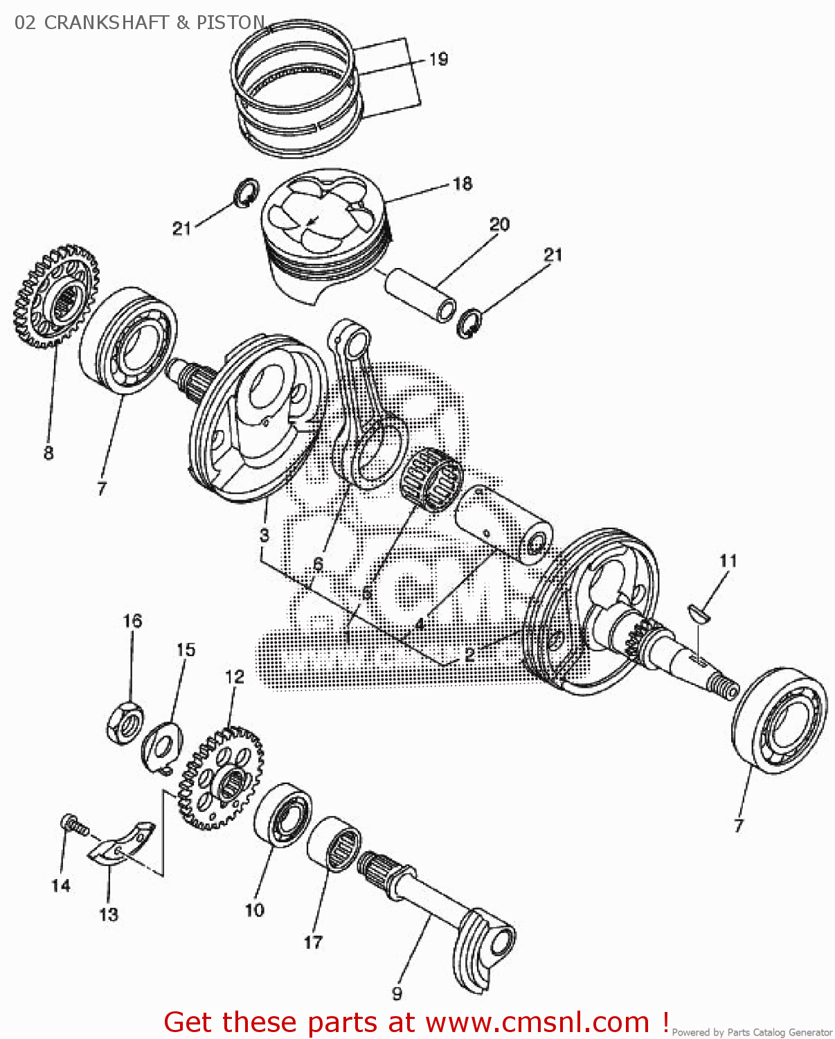 Yamaha WR250F 2009 5UMR EUROPE 1H5UM-100E1 02 CRANKSHAFT & PISTON - buy ...