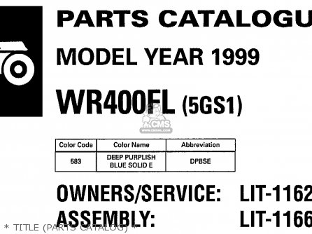 Yamaha WR400F 1999 (X) USA parts lists and schematics
