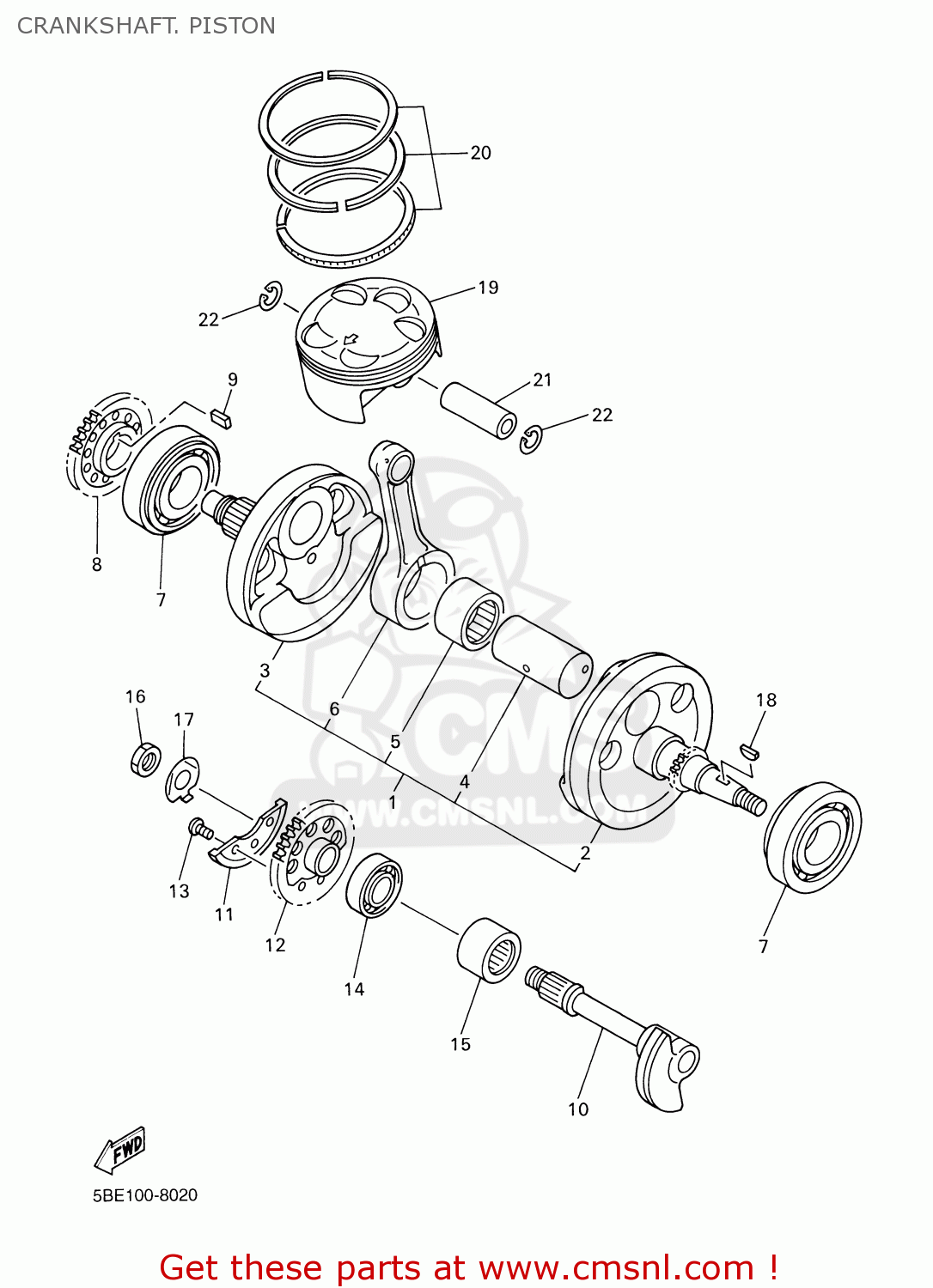 Yamaha WR400F 2000 (Y) USA CRANKSHAFT. PISTON - buy original CRANKSHAFT ...