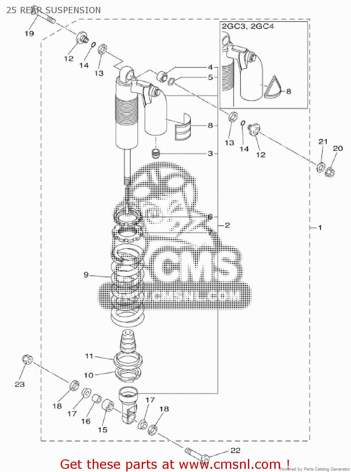 Yamaha WR450F 2016 2GC3 EUROPE 1R2GC100E1 25 REAR SUSPENSION buy