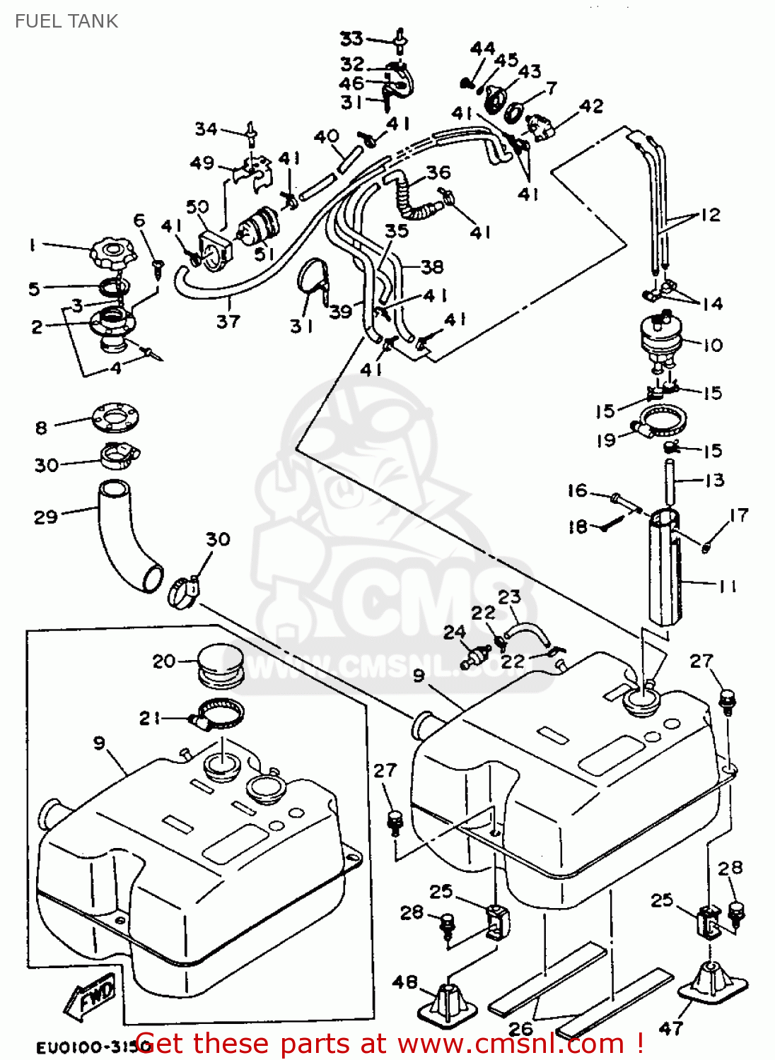 Yamaha WR500R 1993 WAVERUNNER FUEL TANK buy original FUEL TANK spares online