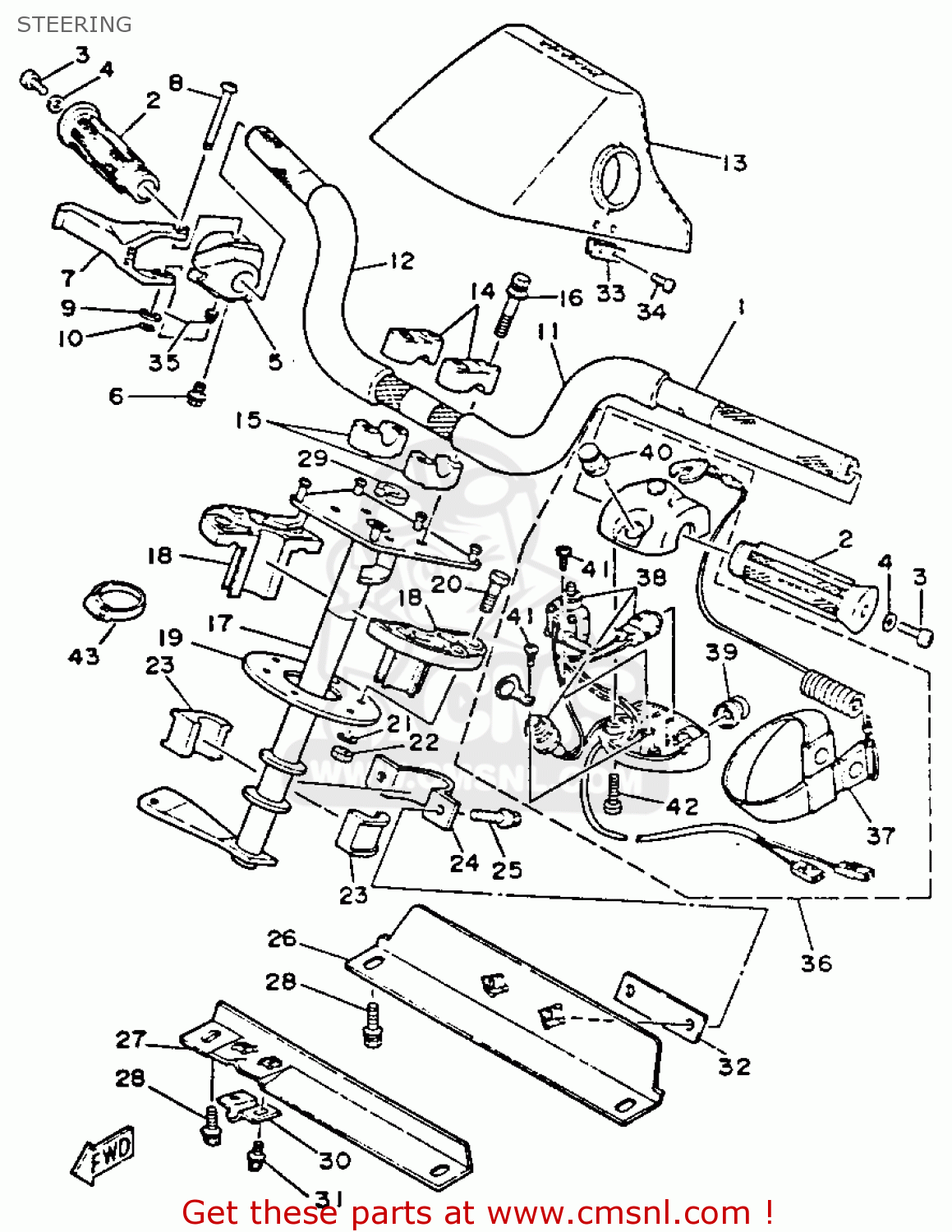 Yamaha Wr500r 1993 Waverunner Steering - schematic partsfiche waverunner schematics 