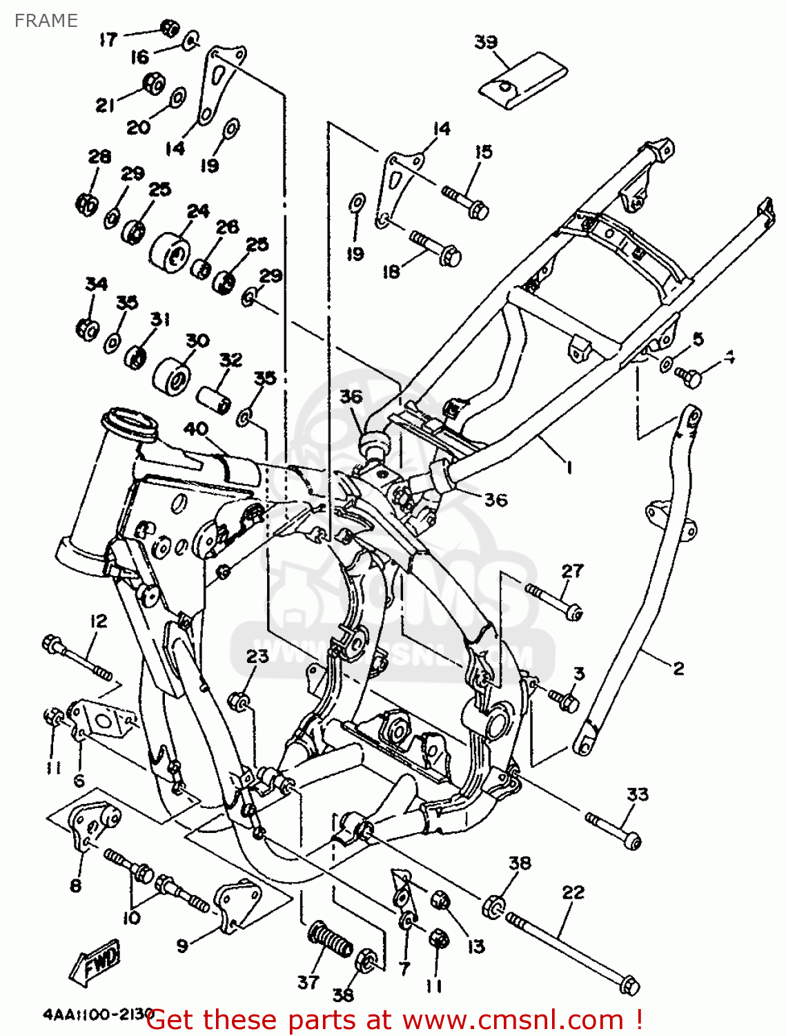 Yamaha WR500ZD 1992 4AA1 NORTH AMERICA 224AA-100E1 FRAME - buy original ...