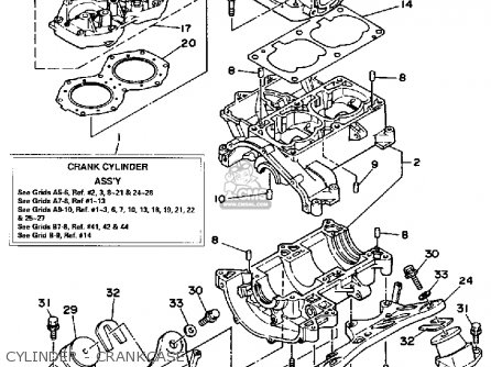 CYLINDER - CRANKCASE - WRB650P 1991 FN8 WAVERUNNER