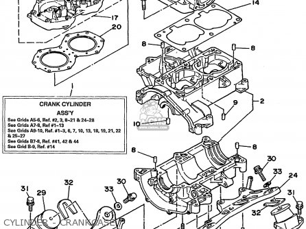 CYLINDER - CRANKCASE - WRB650P 1991 WAVERUNNER