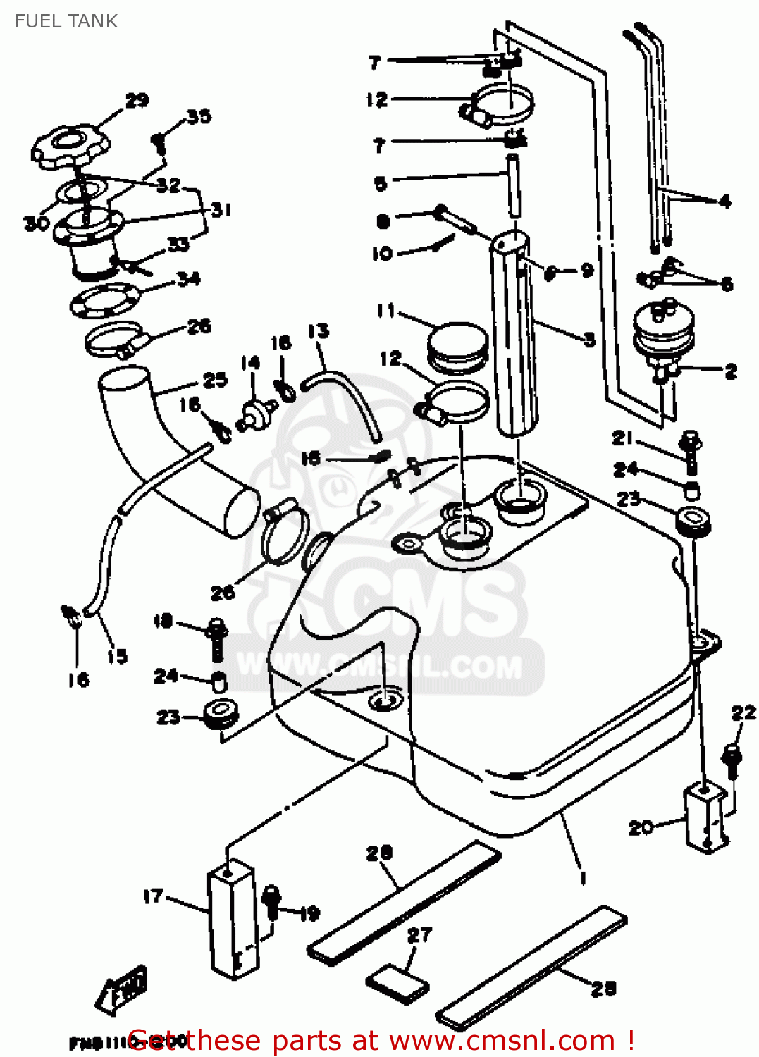 Yamaha WRB650RA 1993 WAVERUNNER FUEL TANK buy original FUEL TANK spares online