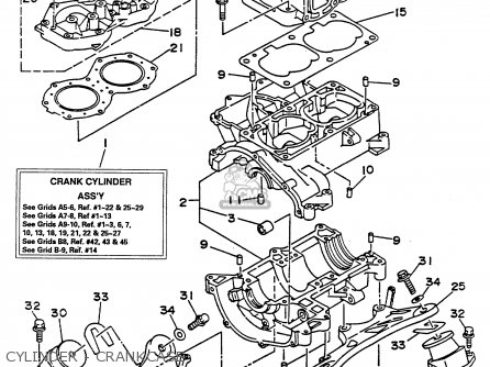CYLINDER - CRANKCASE - WRB650RA 1993 WAVERUNNER