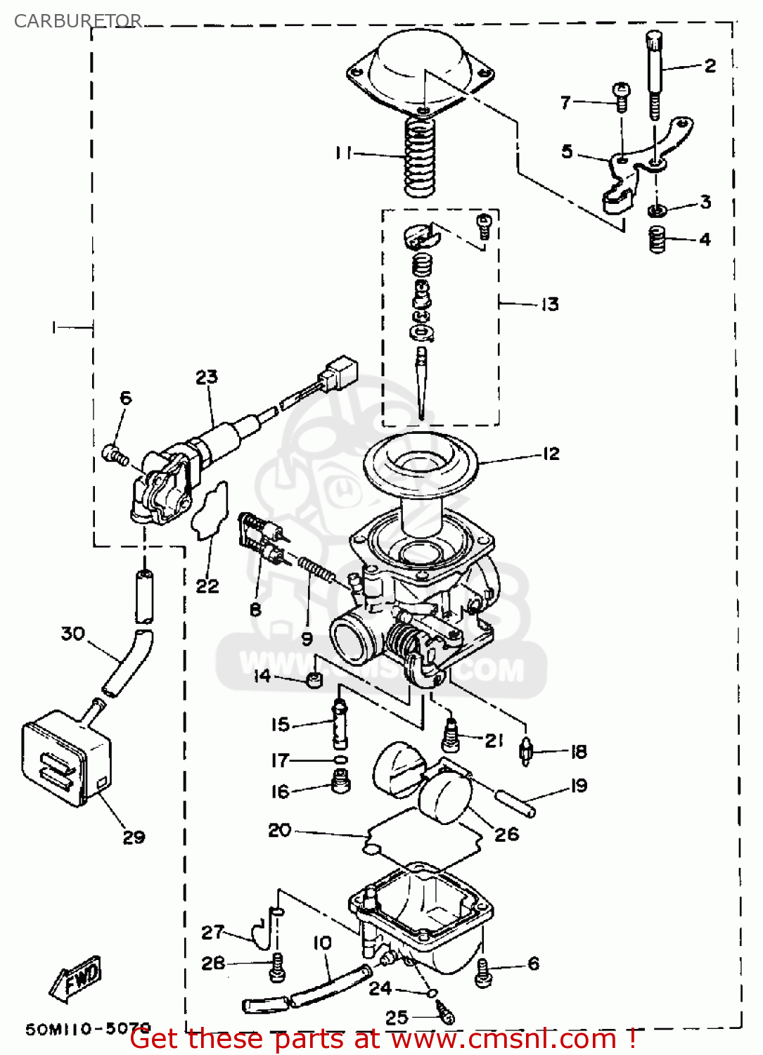 Yamaha XC125N 1985 1986 RIVA USA EXCEPT CALIFORNIA CARBURETOR - buy ...