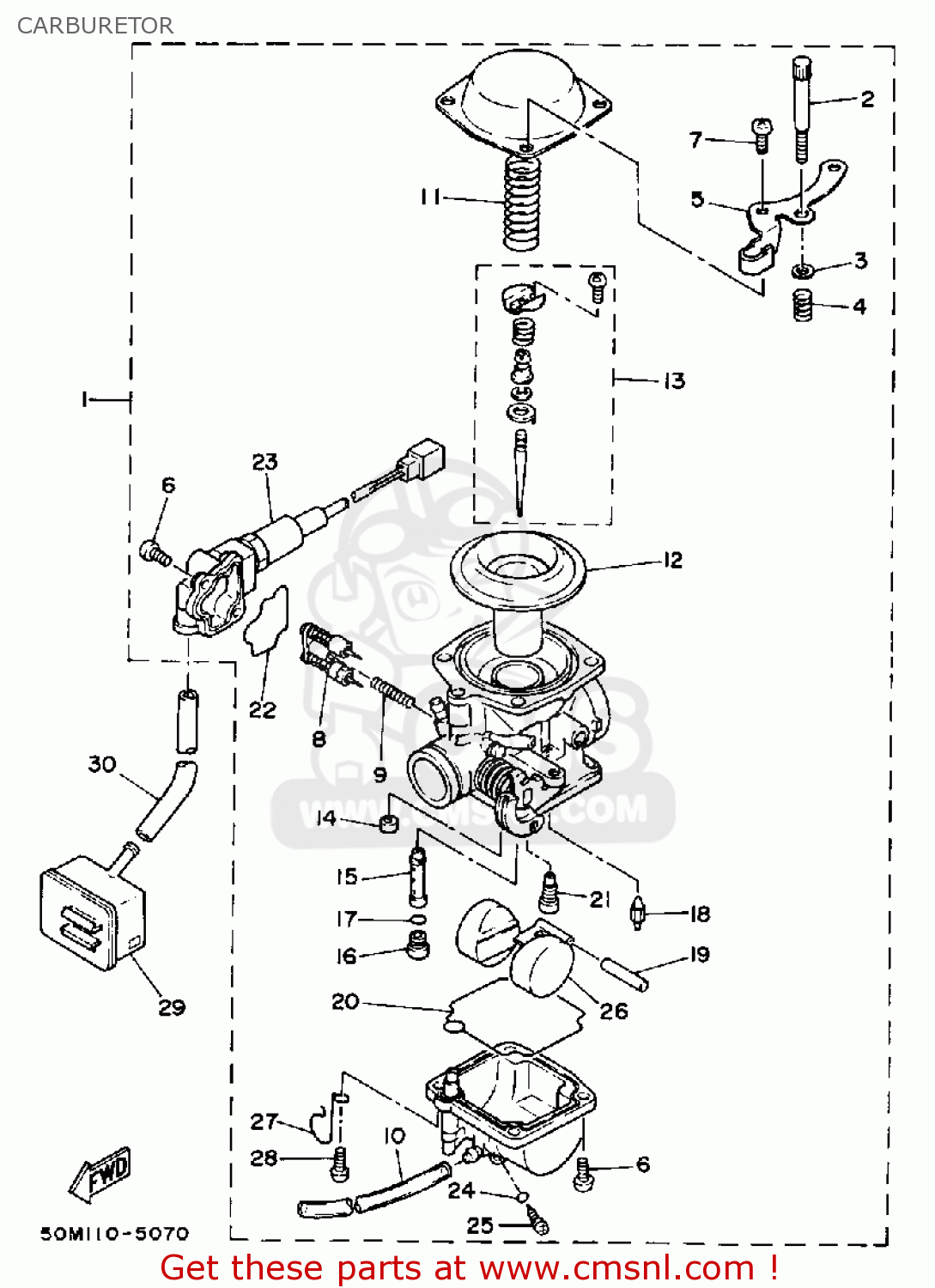 Yamaha XC125ZS XC125ZSC 1986 USA CALIFORNIA CARBURETOR - buy original ...