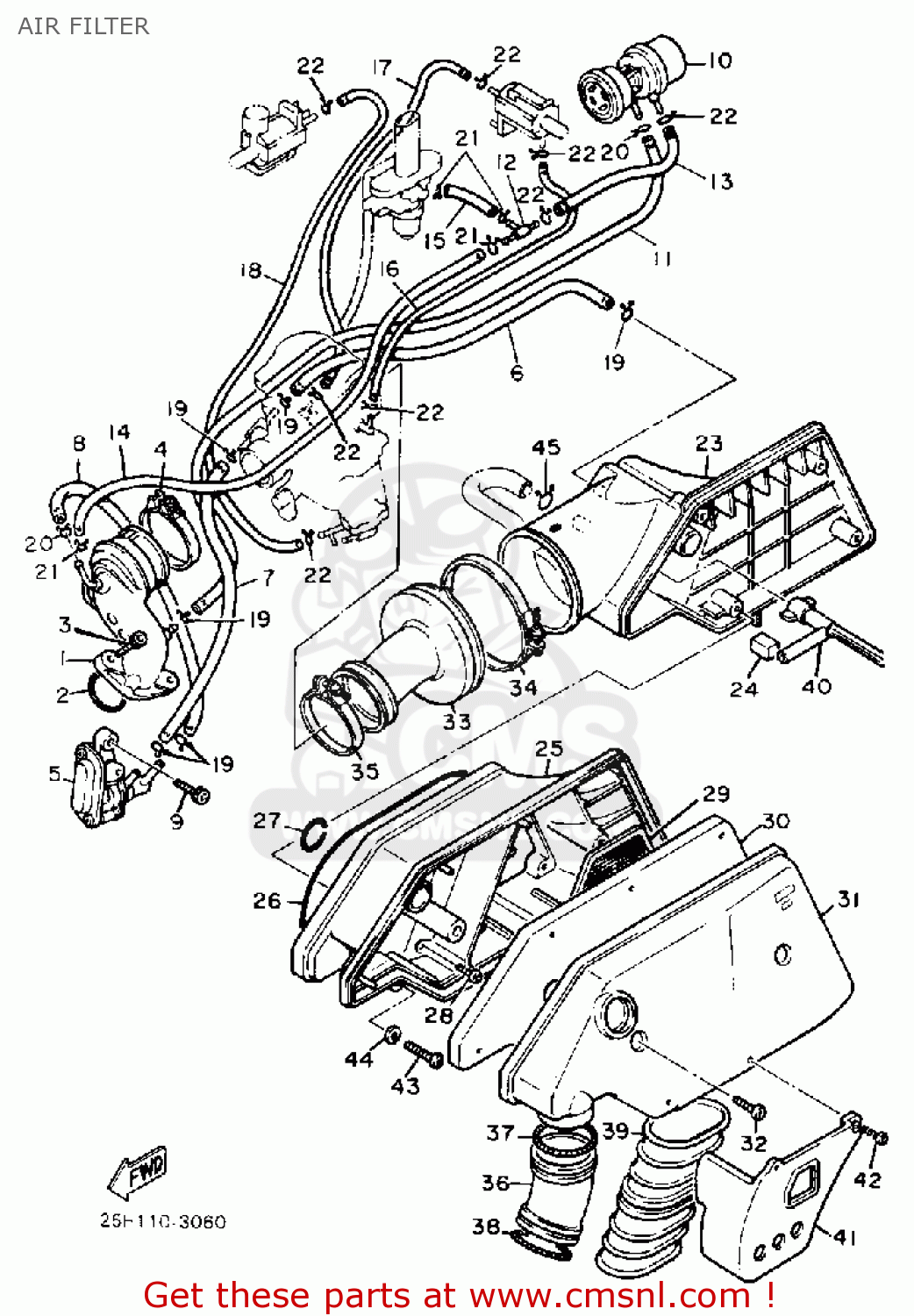 Yamaha XC180ZL RIVA 1984 AIR FILTER buy original AIR FILTER spares online