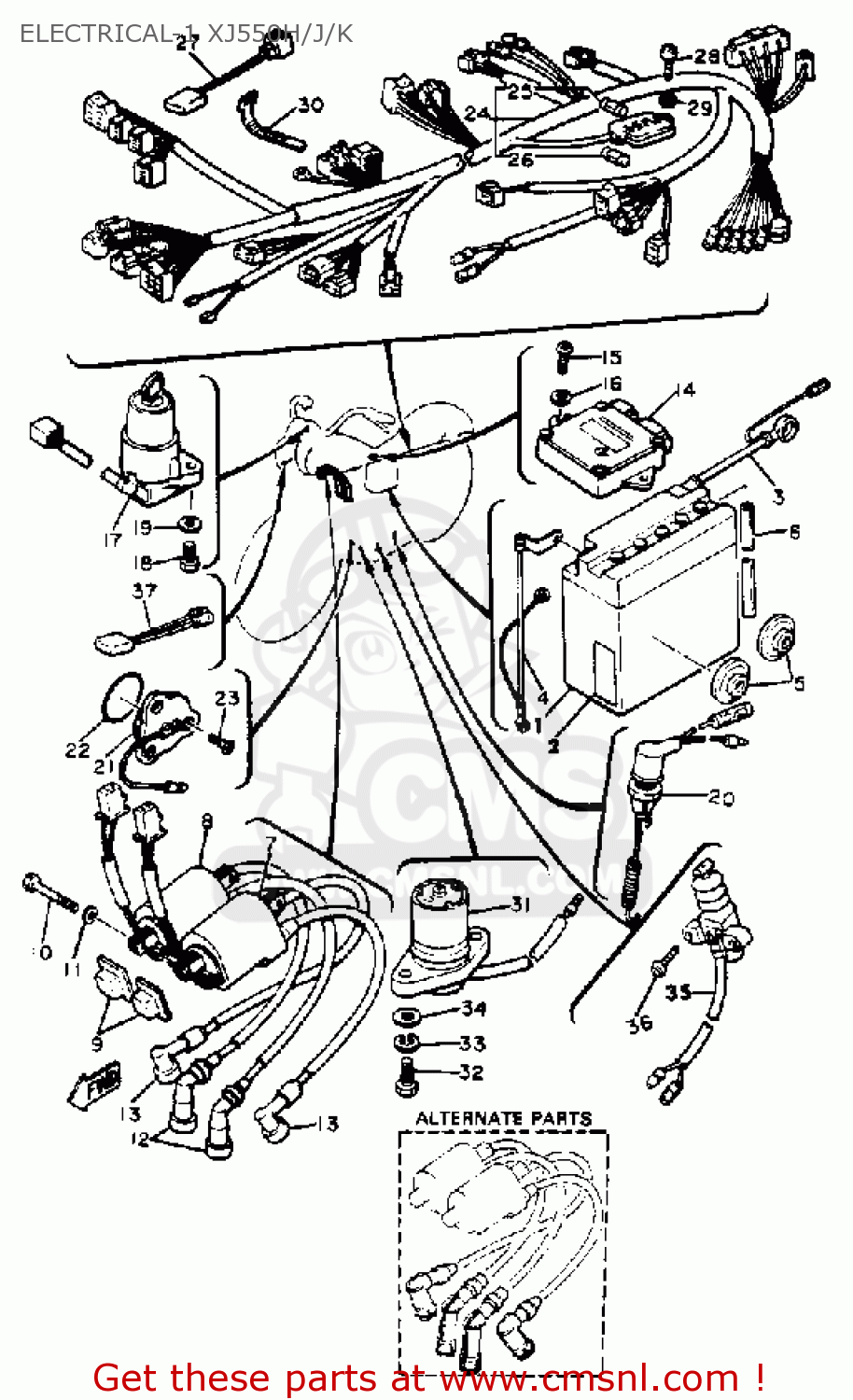 Yamaha XJ550 SECA 1981 (B) USA ELECTRICAL-1 XJ550H/J/K - buy original ...