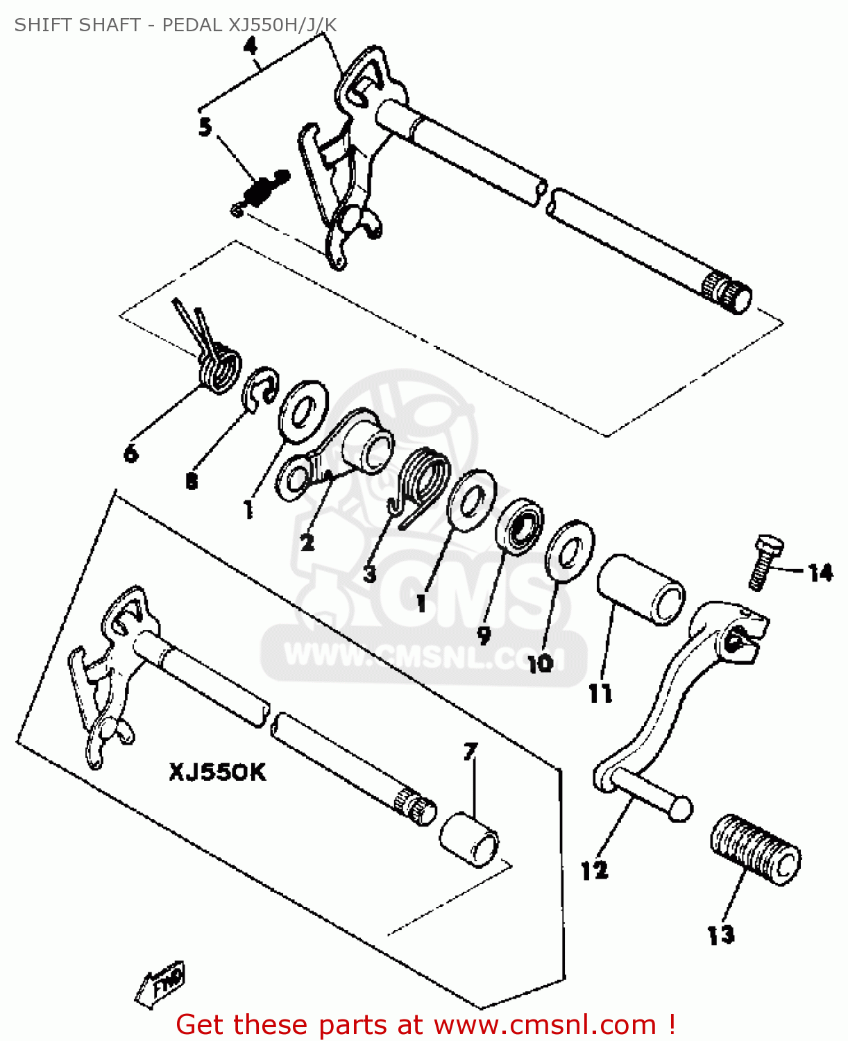 Yamaha XJ550 SECA 1981 (B) USA SHIFT SHAFT - PEDAL XJ550H/J/K - buy ...