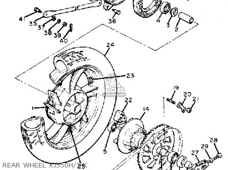 Yamaha XJ550 SECA 1982 (C) USA parts lists and schematics