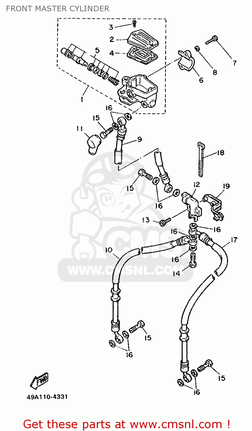 Yamaha XJ600 1986 51J EUROPE 2651J300E2 FRONT MASTER CYLINDER buy