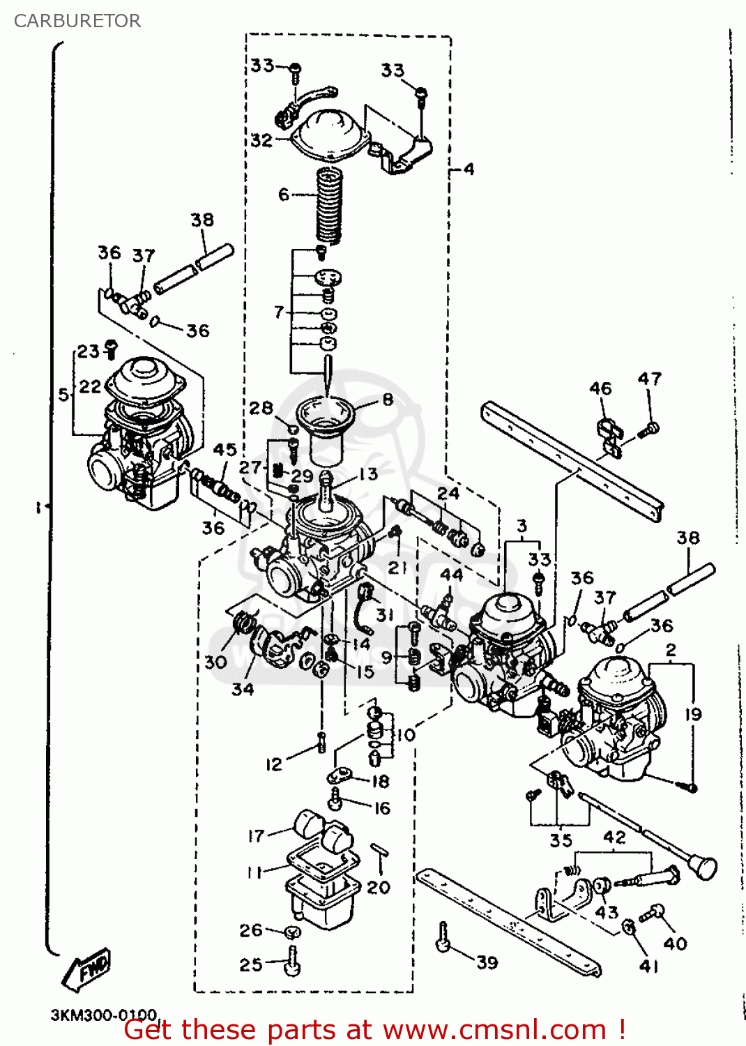 Yamaha XJ600 1991 3KM5 EUROPE 213KM-300E2 CARBURETOR - buy original ...